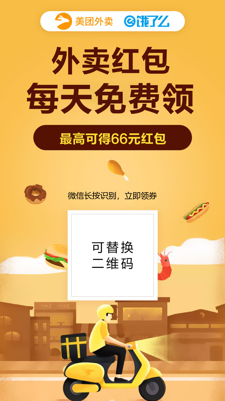 美团饿了么外卖红包海报