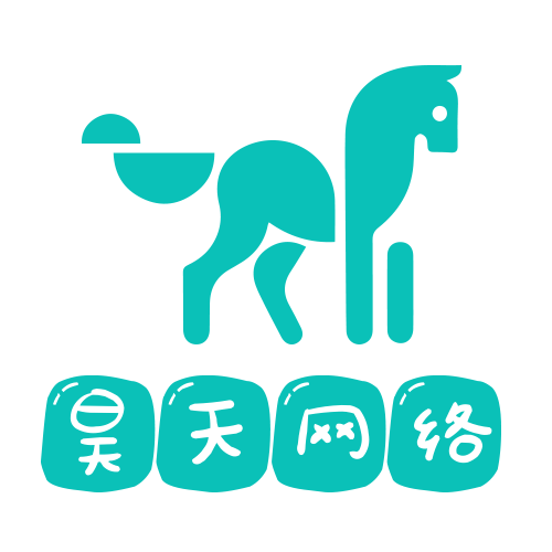 蓝绿色扁平风小马头像logo